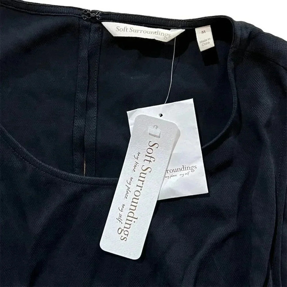 Soft Surroundings Women's Black Sleeveless Blouse Size M Casual Top - Picture 7 of 13